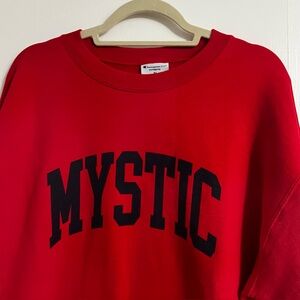 Vintage CHAMPION MYSTIC Oversized Red Sweatshirt - Size XL